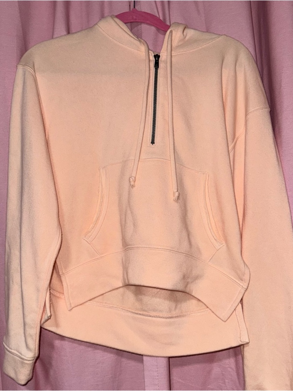 SO Peach Half-Zip Drawstring Hoodie